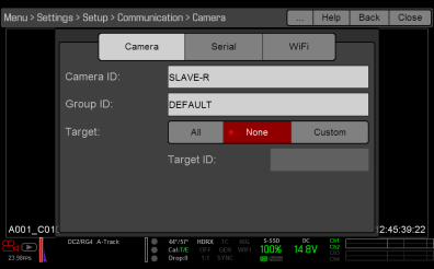 Slave Settings Slave Settings