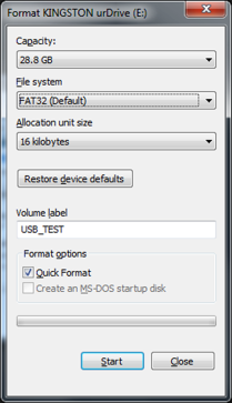 Format USB (Windows)