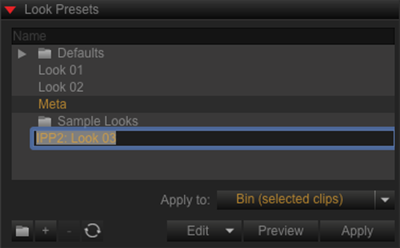 Create Look Preset