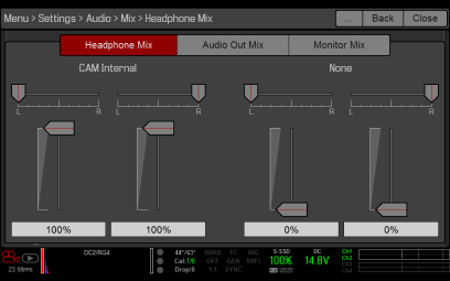 Параметр Headphone Mix