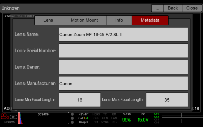Lens Metadata