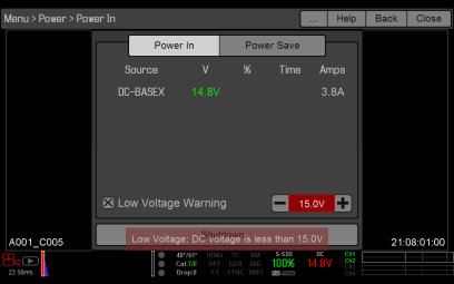 Low Voltage Warning