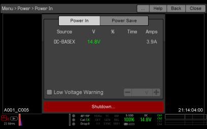 Power In Menu