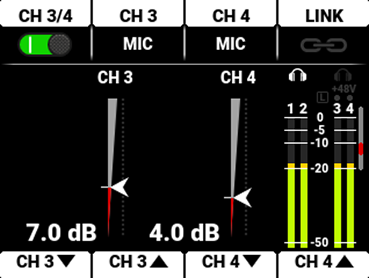 Audio Channels 3 / 4 Page