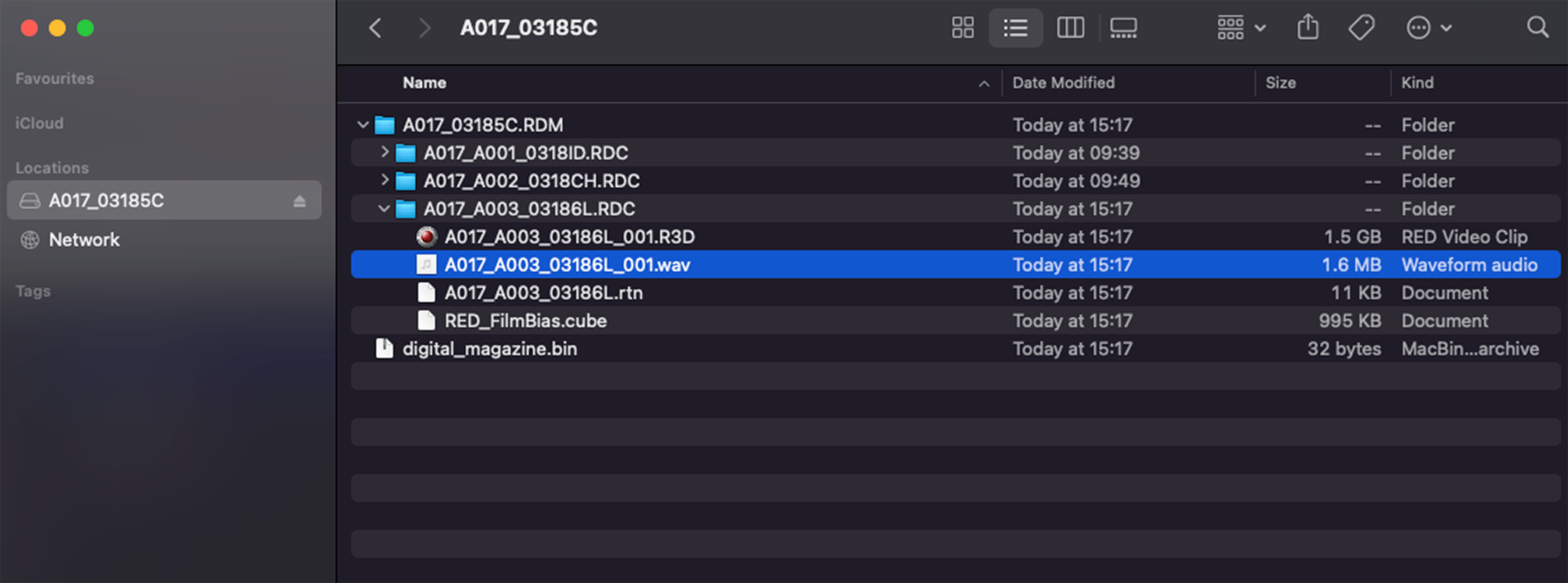 Audio / TC Menu